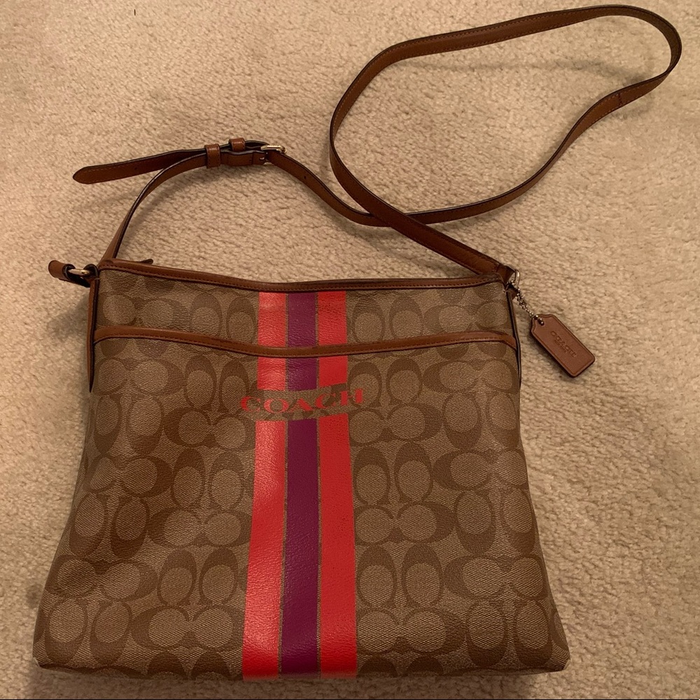 COACH Varsity Stripe File Crossbody Bag